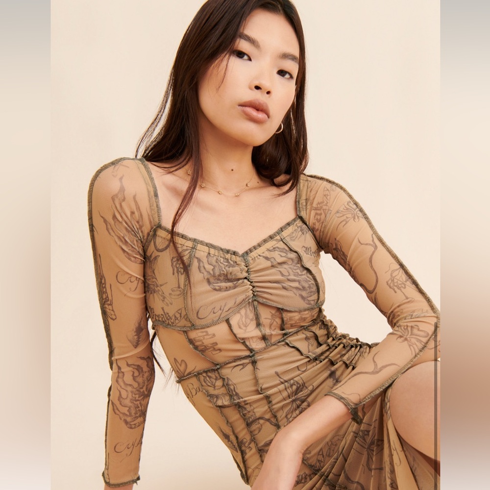 Trinity Mesh midi dress